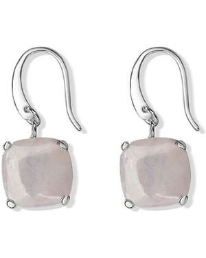 FV Jewellery La Stele Rose Quartz Dome Earrings - Metallic