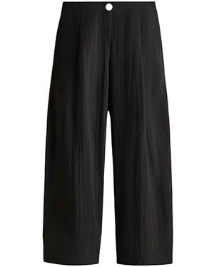London Atelier Byproduct Crinkled Ankle Trousers - Black