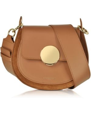 Le Parmentier Yucca Suede & Leather Shoulder Bag - Brown