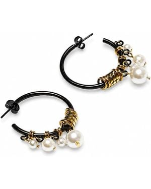 Kirei Density Pearl Hoop Earrings - Metallic