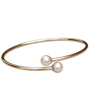 Kiri & Belle Hope Round Pearl Bypass Filled Bangle - Brown