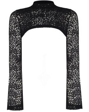 No'design Knit Sheer Bolero - Black