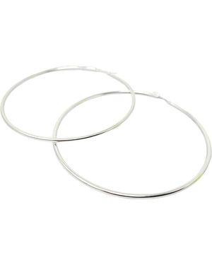 Harfi Elegant And Timeless Extra Large Sterling Hoop Earrings - White