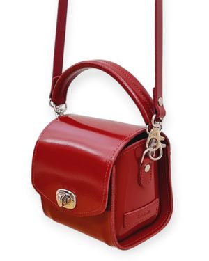 Zatchels Bauble Handmade High Shine Leather Handbag - Red