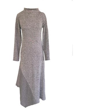 Mirimalist Sunset Open-Back Knit Dress - Grey
