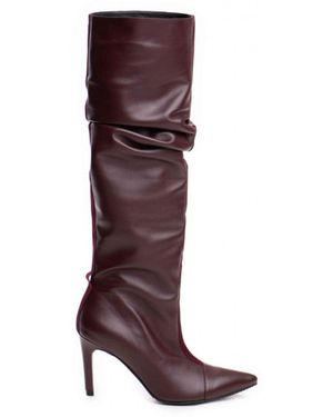 The 5Th Element Dune Marsala Ruched High-Heel Boots - Brown