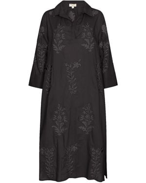 NoLoGo-chic Long Tourist Dress With Embroidery - Black