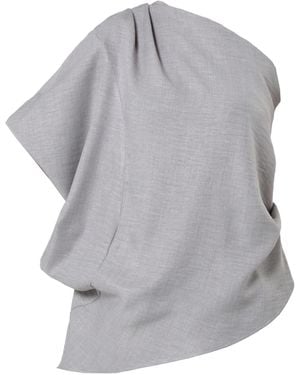 Metamorph Asymmetric Open Shoulder Top - Grey