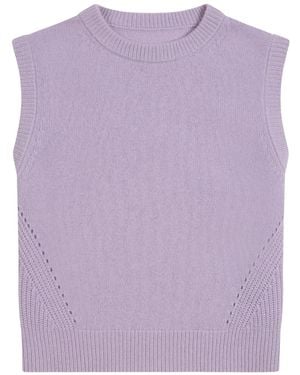 Loop Cashmere Ribbed Detail Lofty Cashmere Tank - Purple