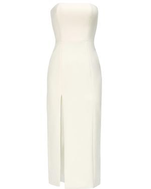 Nomi Fame Mora Strapless Front Slit Corset Midi Dress - White