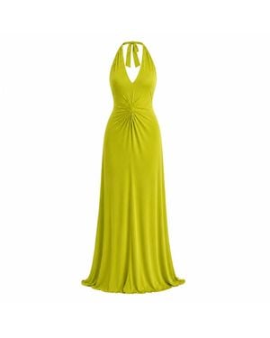 Maison De Gala Sienna Lime Halter Dress - Yellow