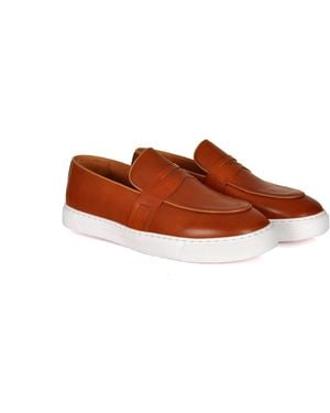 DAVID WEJ Bradford Calf Leather Trainers - Brown