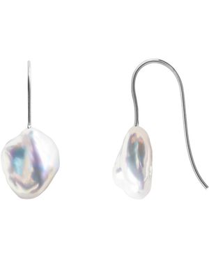 Ora Pearls Mermaid Keshi Pearl Hook Earrings - Blue