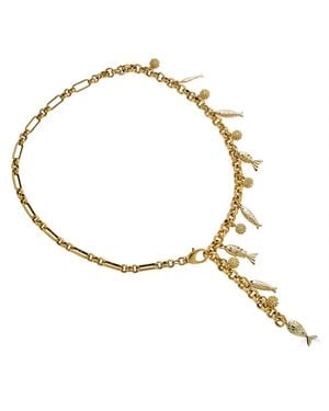 Loni Paul Jewelry Fish Charm Convertible Necklace - Metallic
