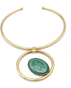 Lala Salama Emerald Malachite Choker - Blue