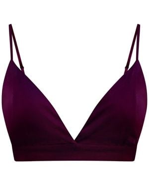 Why Mary Bella Burgundy Satin Bralette - Purple