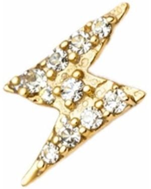 Ecce | Artisan Diamonds Solid 14Ct Diamond Lightning Single Earring - Metallic
