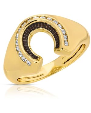 Glamrocks Jewelry Good Fortune Horseshoe Signet Ring - Metallic