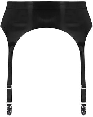 Elissa Poppy Latex Suspender - Black