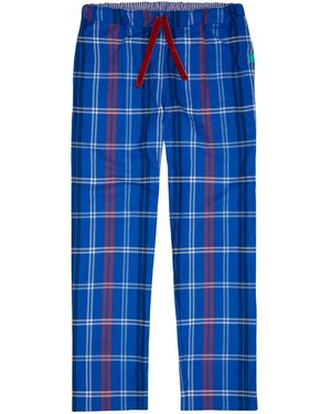 Lounge Soft, Breathable Organic Brushed Cotton Loungewear Trousers - Blue