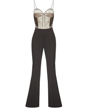 Maison sél Corsetted Jumpsuit – - Black