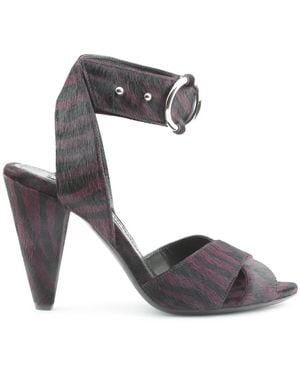 Rosamund Muir London Montana & Plum Zebra Print Calf Hair Heels - Grey