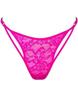 MONIQUE MORIN LINGERIE Hologram Adjustable Thong Electric - Pink