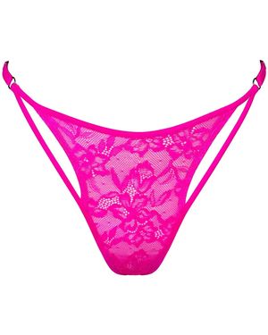 MONIQUE MORIN LINGERIE Hologram Adjustable Thong Electric - Pink