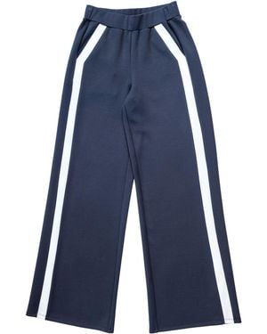 Circular Path Striped Track Pant - Blue