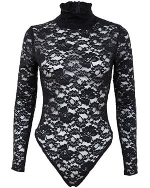 Sarah Regensburger Wicked Lace Bodysuit - Black