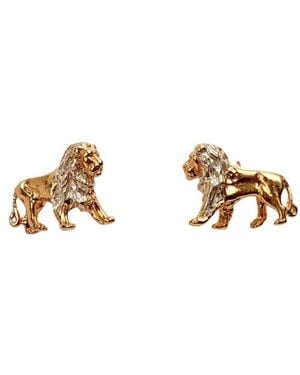 Simon Kemp Jewellers Lion Motif Vermeil Cufflinks - Metallic