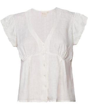 REISTOR Deep V-Neck Short Off- Top - White