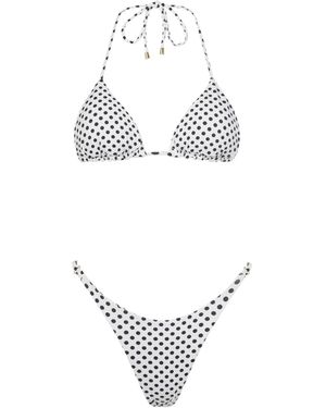 Acuarela Brand Polka Dot Triangle Bikini Set - Metallic