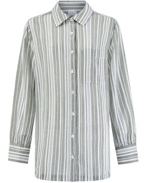 Nudea The Midi Shirt -Sage Stripe - Grey