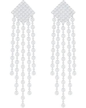 Maison De Gala Celeste Diamond-Cluster Tassel Earrings - White