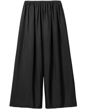 Nocturne Elasticated Wide-Leg Trousers - Black