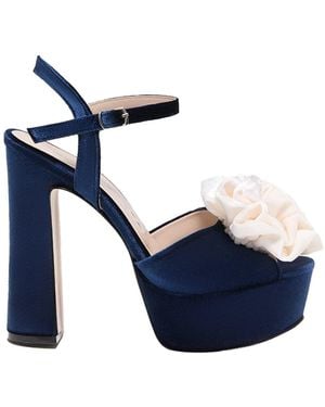 Nur Karaata Bloom Heels - Blue