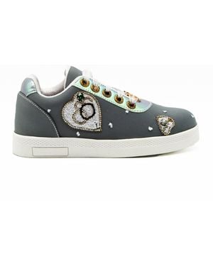 Rettrose Mangola Luxury Lycra Handmade Embellished Tennis Shoe - Blue
