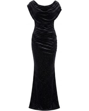 Atom Label Platinum Gown - Black