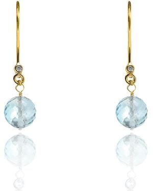 Kaizarin Aquamarine Birthstone Drop Earrings - Blue