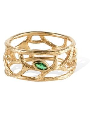 Retro Chic Verdant Whisper Ring - Metallic