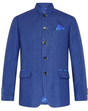 Beatrice von Tresckow Azure Artie Linen Jacket - Blue