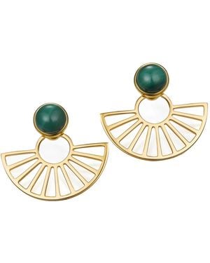 Janus Edinburgh Nefet Malachite Detachable Earrings - Metallic