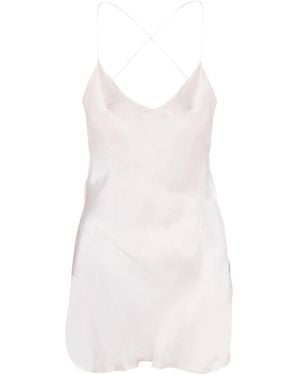Maguy De Chadirac Classic Short Slip Dress - White
