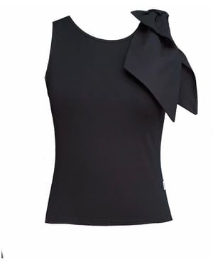 Frock Tales Brook Top With Bow - Black