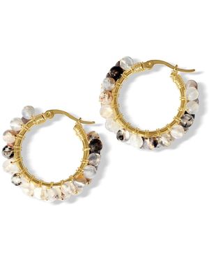 FV Jewellery Steel Me Salt & Pepper Hoop Earrings - Metallic
