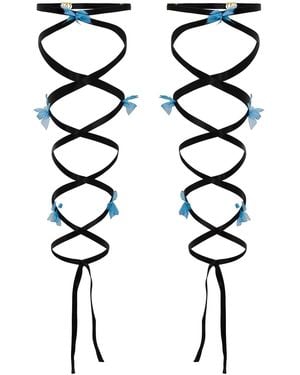 Empress Mimi Morphology Leg Wraps With Butterfly Detail - White