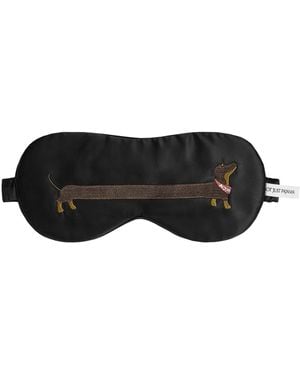 NOT JUST PAJAMA Dachshund Dream Silk Sleeping Eye Mask - Black