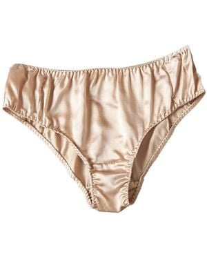 Soft Strokes Silk Neutrals Set Of Two Pure Mulberry Silk Bikini Pantie - Natural