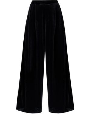 LIA ARAM Wrap-Around Velvet Cropped Trousers - Black